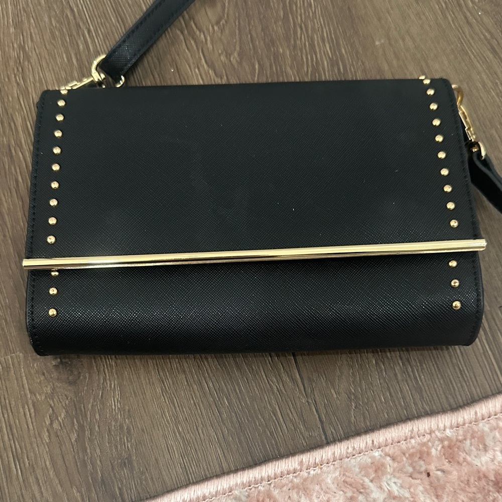 Black and Gold Studded Women's Bag